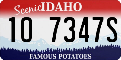 ID license plate 1O7347S