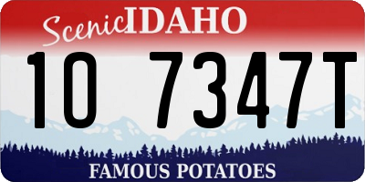 ID license plate 1O7347T