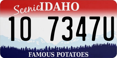 ID license plate 1O7347U