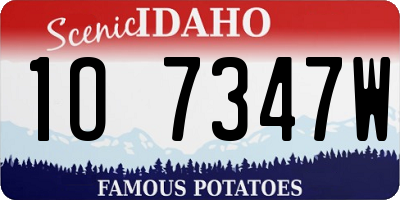 ID license plate 1O7347W