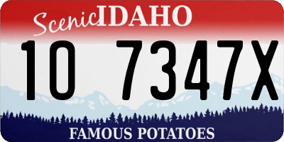ID license plate 1O7347X