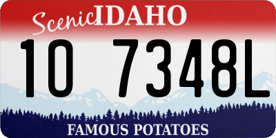 ID license plate 1O7348L