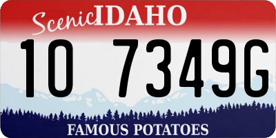 ID license plate 1O7349G