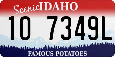 ID license plate 1O7349L