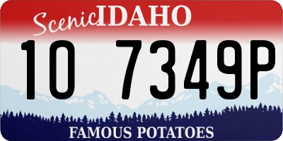 ID license plate 1O7349P