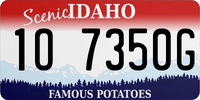 ID license plate 1O7350G