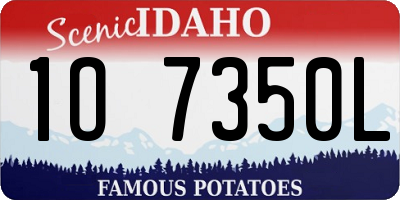 ID license plate 1O7350L