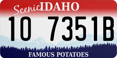 ID license plate 1O7351B