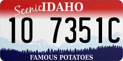 ID license plate 1O7351C
