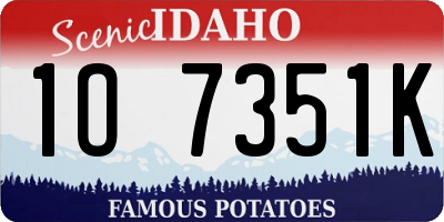 ID license plate 1O7351K