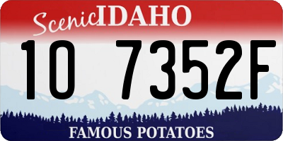 ID license plate 1O7352F