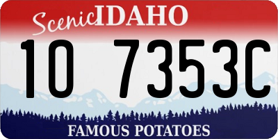 ID license plate 1O7353C