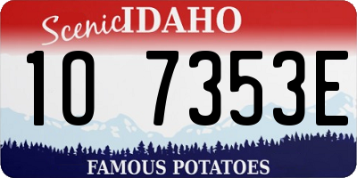 ID license plate 1O7353E
