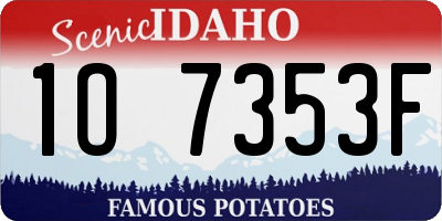 ID license plate 1O7353F