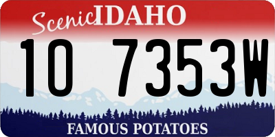 ID license plate 1O7353W