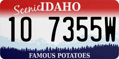 ID license plate 1O7355W