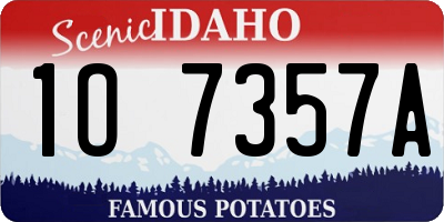 ID license plate 1O7357A