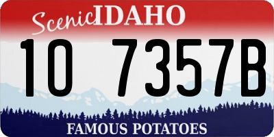 ID license plate 1O7357B