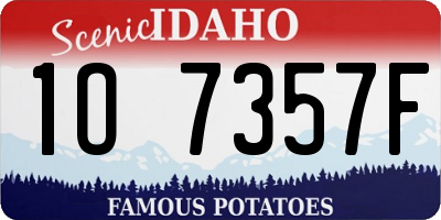 ID license plate 1O7357F