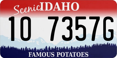 ID license plate 1O7357G