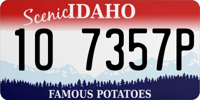 ID license plate 1O7357P
