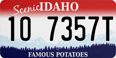 ID license plate 1O7357T