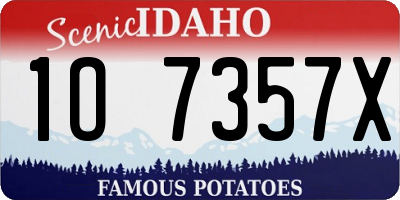 ID license plate 1O7357X