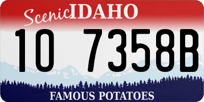 ID license plate 1O7358B