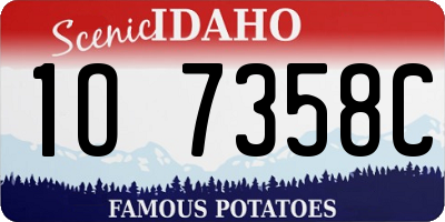 ID license plate 1O7358C
