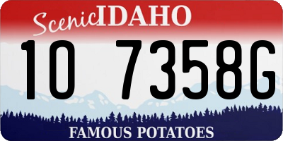 ID license plate 1O7358G