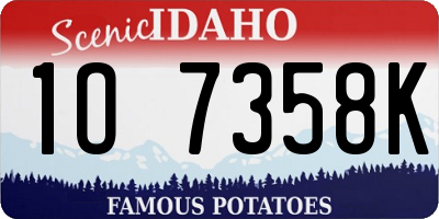 ID license plate 1O7358K