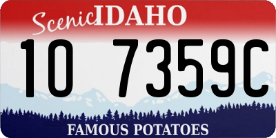 ID license plate 1O7359C