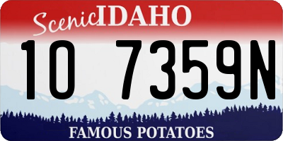 ID license plate 1O7359N