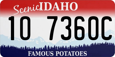 ID license plate 1O7360C