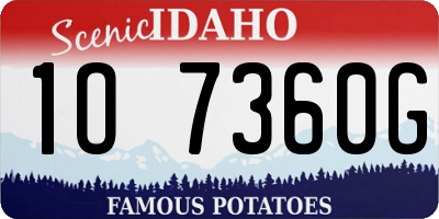 ID license plate 1O7360G