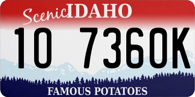 ID license plate 1O7360K