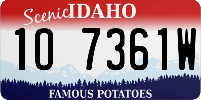 ID license plate 1O7361W