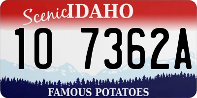 ID license plate 1O7362A