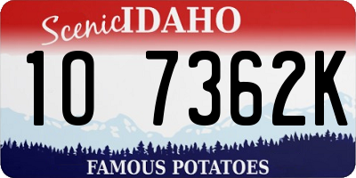 ID license plate 1O7362K