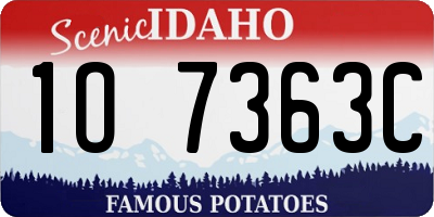 ID license plate 1O7363C