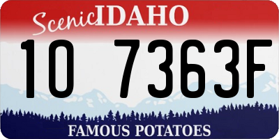 ID license plate 1O7363F