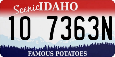 ID license plate 1O7363N