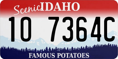 ID license plate 1O7364C