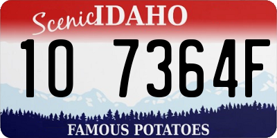 ID license plate 1O7364F