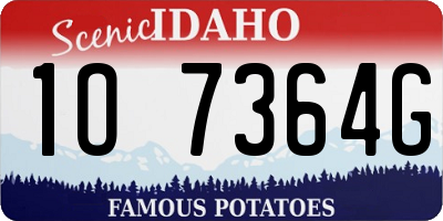 ID license plate 1O7364G