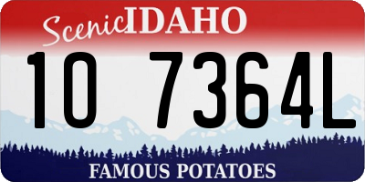 ID license plate 1O7364L