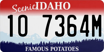 ID license plate 1O7364M