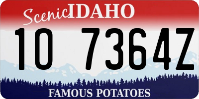 ID license plate 1O7364Z