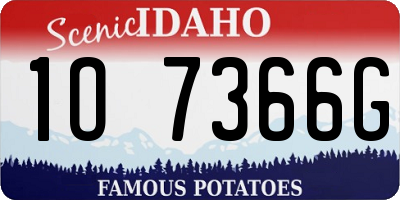 ID license plate 1O7366G