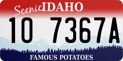 ID license plate 1O7367A